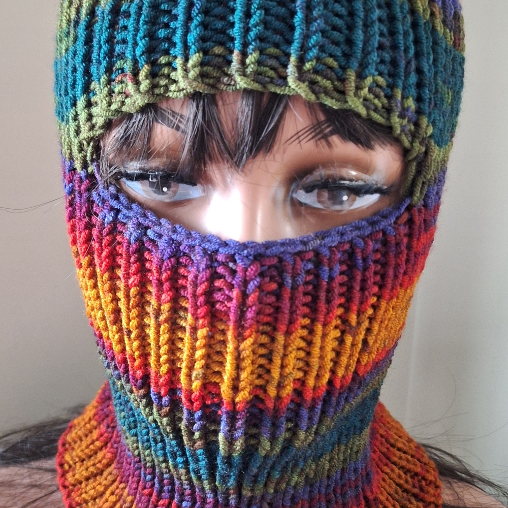 Multicolor Striped Knit Balaclava - Picture 2 of 8